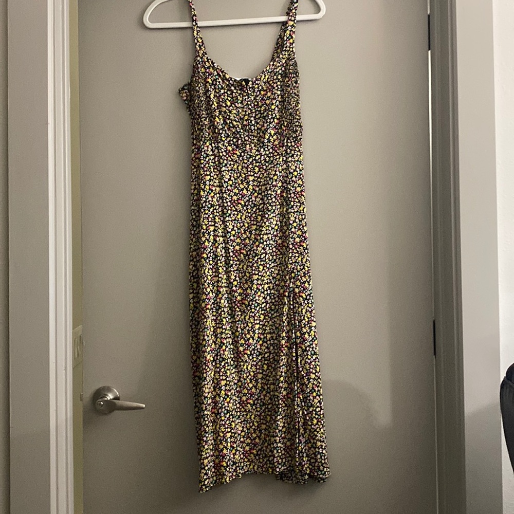 Zara side slit dress floral